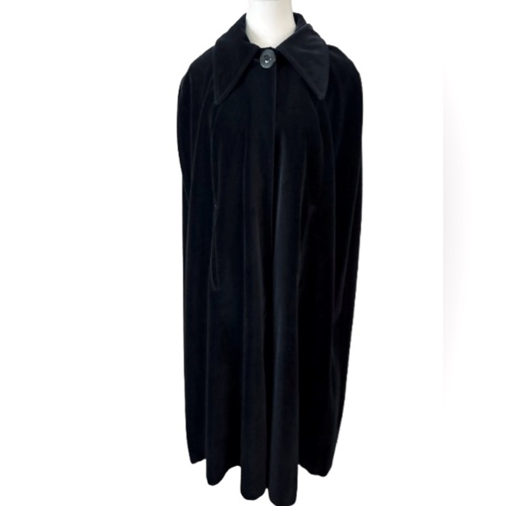 Estate Vintage Velvet Black Cape Coat Swing Opera Black Formal One Size